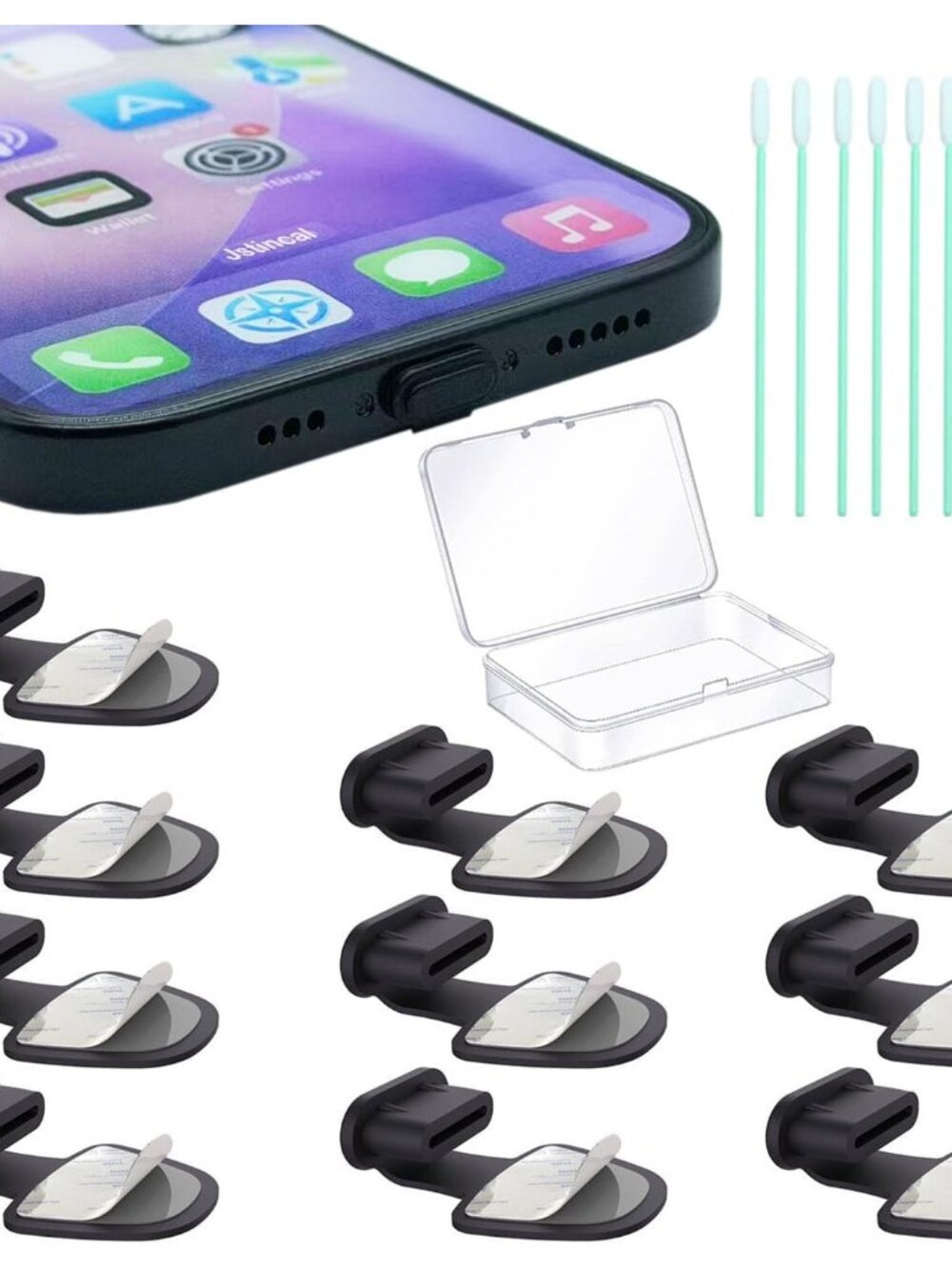 USB C-Type Anti Loss Dust Plugs, USB C-Type Port Silicone Dust Covers, with Deta